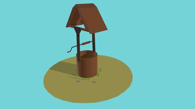 Low Poly Water Well 3D Model