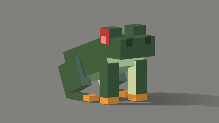 Voxel Frog 3D Model