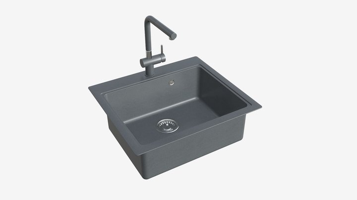 Kitchen Sink Faucet 08 black onyx 3D Model