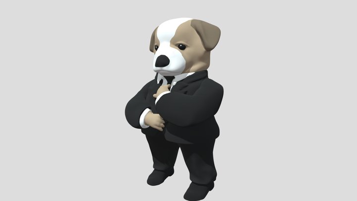 Smoking dog 3D Model