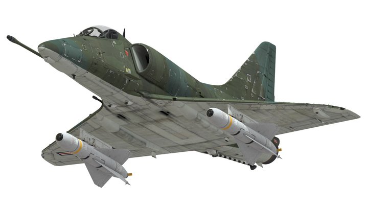 A-4E Skyhawk with AGM-62A Walleye I – Kostenloses 3D-Modell STL