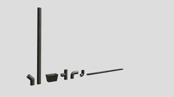 Drain Pipe System 3D Model