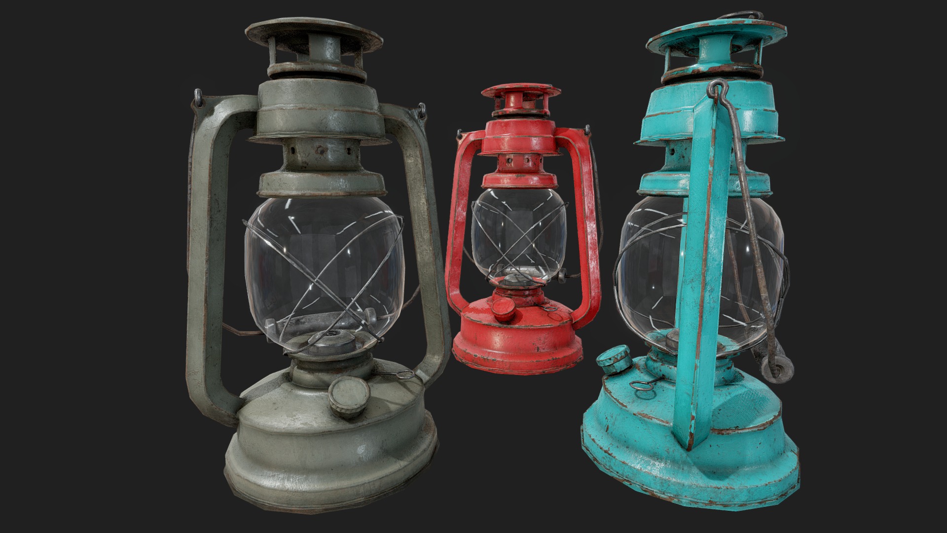 3D model Oil Lanterns PBR - This is a 3D model of the Oil Lanterns PBR. The 3D model is about a few metal pipes.