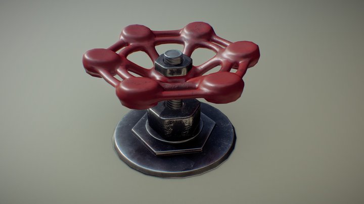 Iconic Half-Life red valve 3D Model