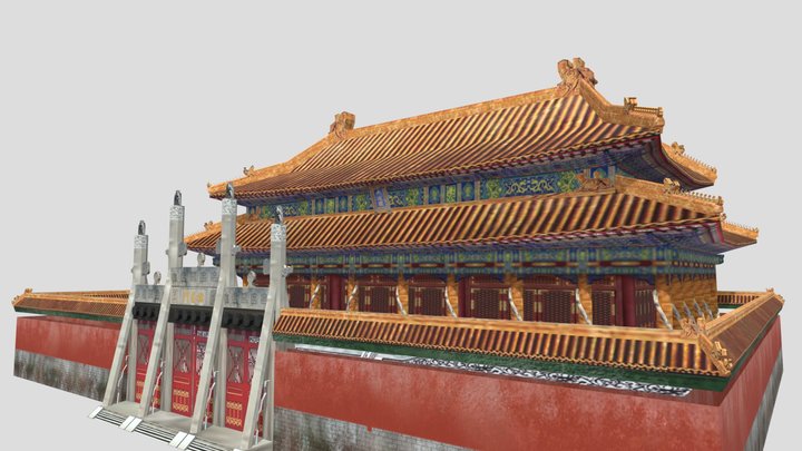 Confucian temple-kongmiao 曲阜孔庙大成殿-修改屋顶 3D Model
