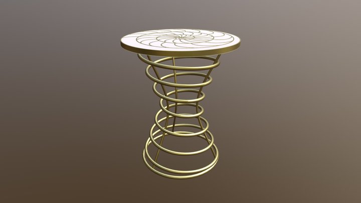 Spiral Table / 3 pillars 3D Model