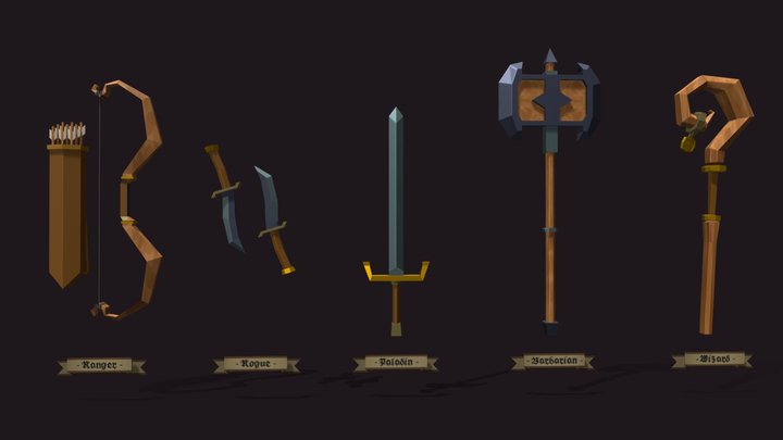 DnD weapons collection 3D Model