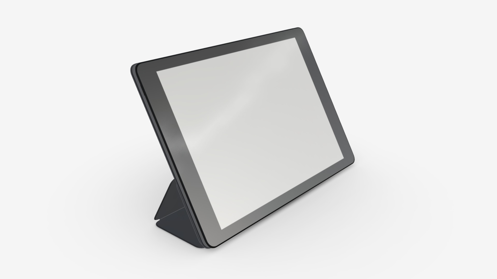 3D model Digital tablet with case mock up 02 - This is a 3D model of the Digital tablet with case mock up 02. The 3D model is about a black tablet with a blank screen.