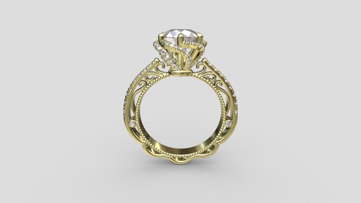 Spiral Cathedral Ring 3D Model