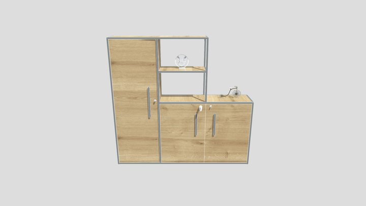 Cabinet made of wood 3D Model