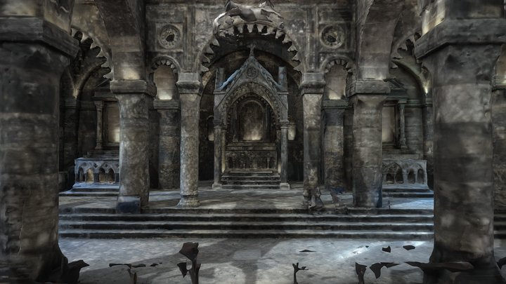 The interior view of Al-Tahera Catholic Church 3D Model