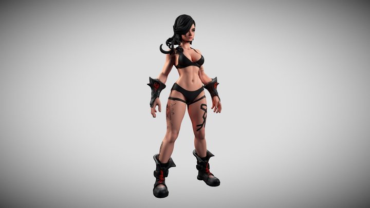 Badass Woman 3D Model