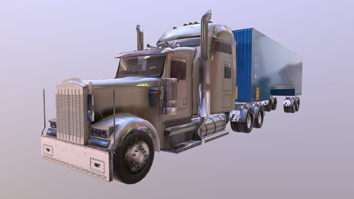 Truck Trailer Tractor 3D Model