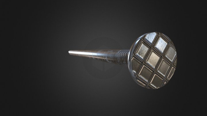 Common Flathead Nail - Grid2 Head 3D Model