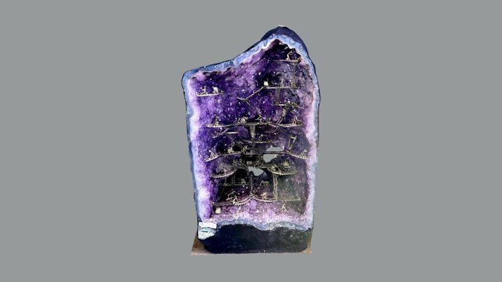 Brazilian Geode with metal sculpture 3D Model