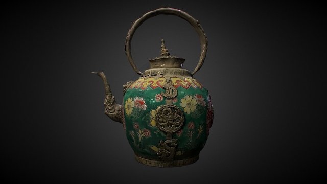 India Teapot II_(PBR render) 3D Model