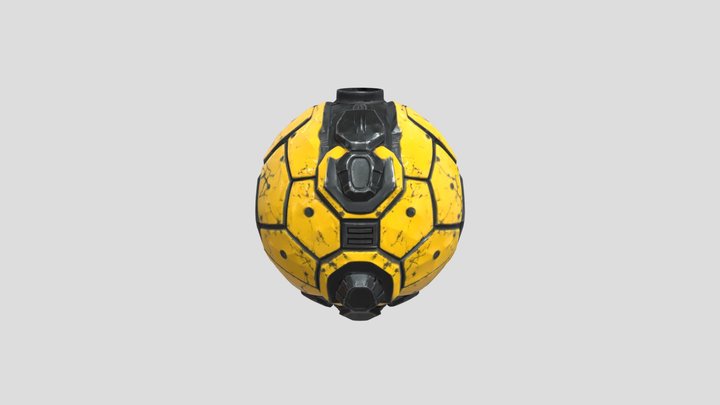 Futuristic Cyberpunk Combat Orb 3D Model