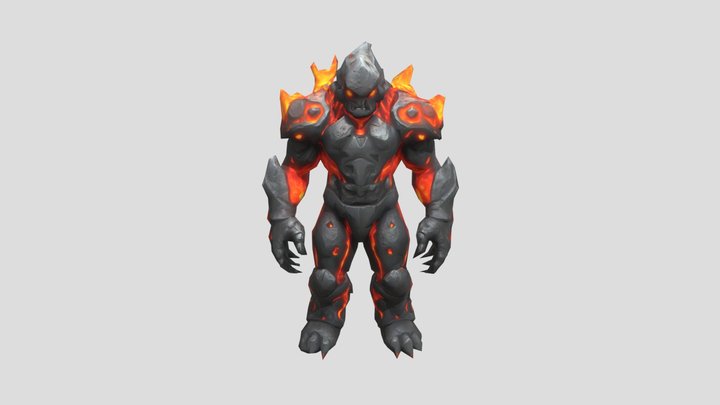 Stylized lava golem 3D Model