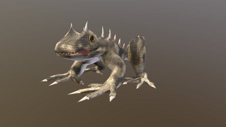 Low Poly Monster Frog 3D Model