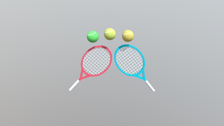 Low-Poly Tennis Set – Stylized 3D Model 3D Model