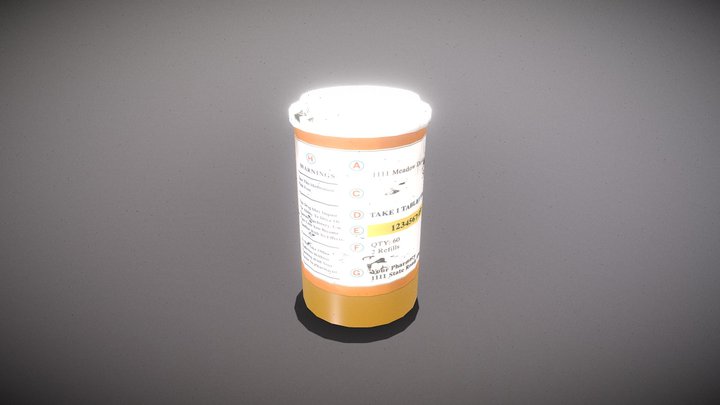 Pill Bottle 3D Model