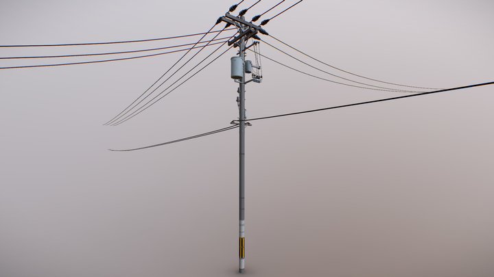 Japanese Utility Pole 3D Model
