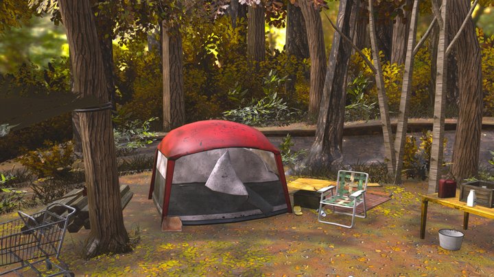 Autumn camping scene – Modelo 3D gratuito STL
