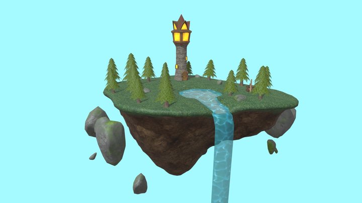 Flying Wizard Tower 3D Model
