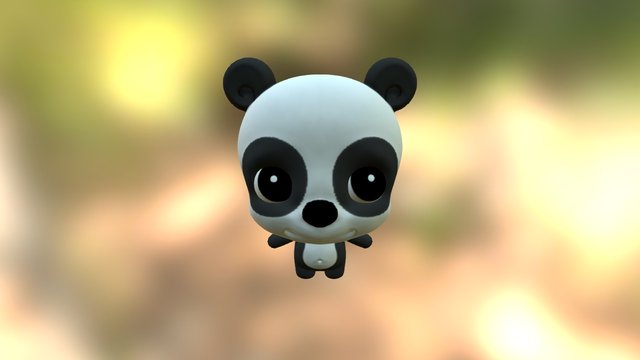 Panda cartoon doodle 3D Model