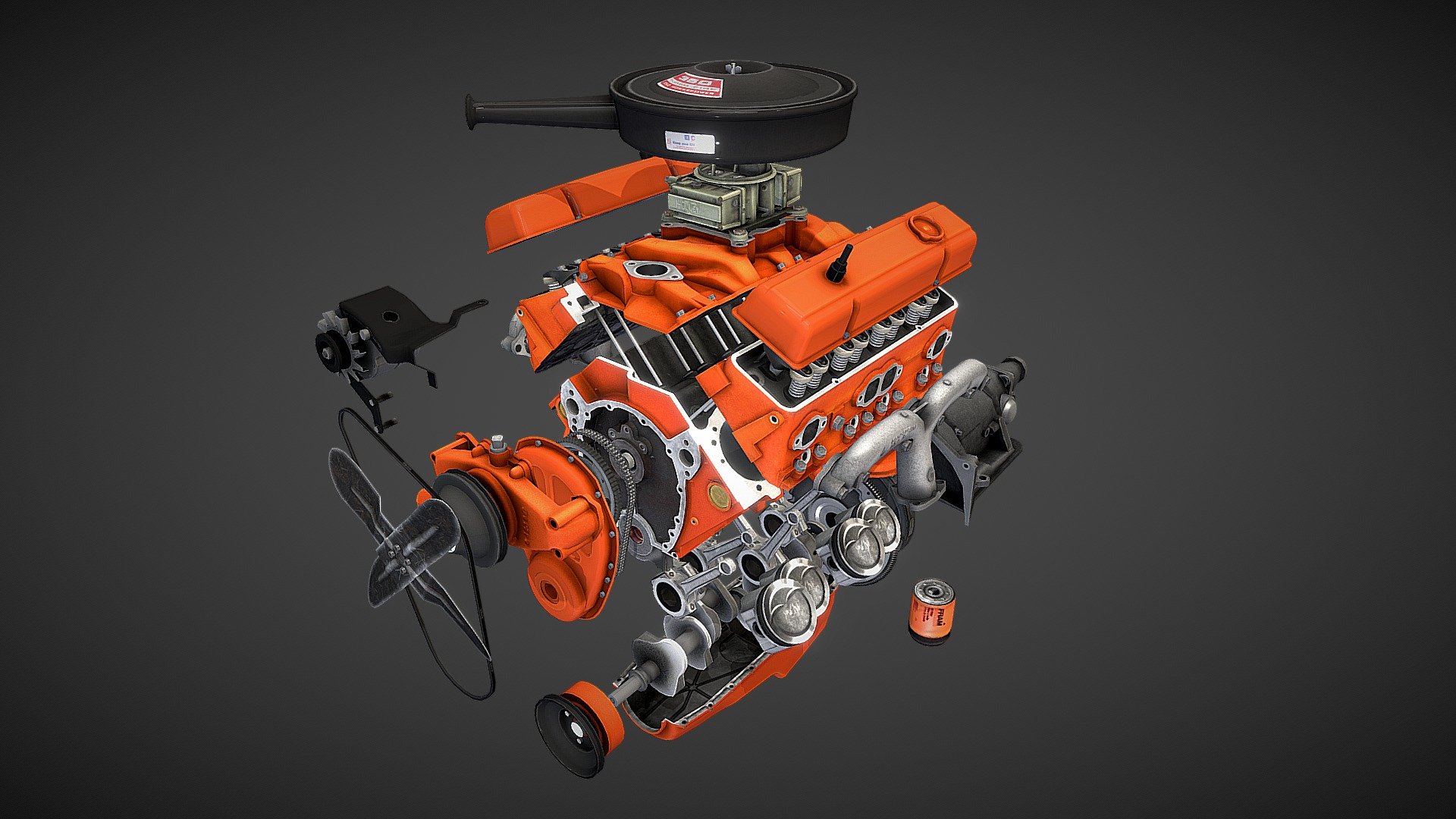 V8 engine 3d model for a wide variety of automotive projects –  TrashedGraphics