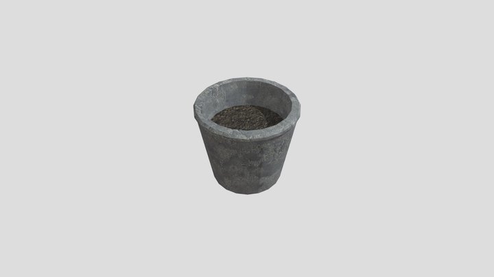 pot w/ dirt 3D Model