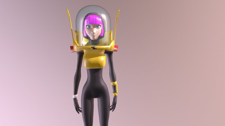 Space Girl Animation Test 3D Model