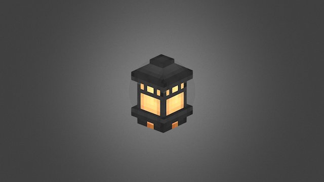 Low-Poly Minecraft Lamp 3D Model