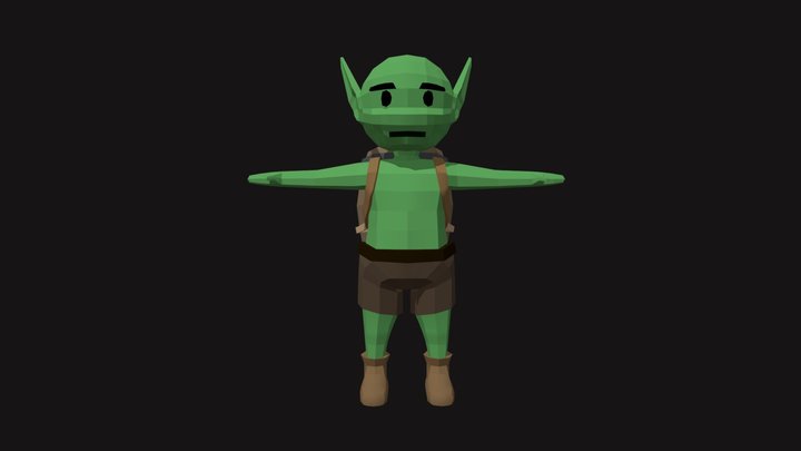 Low Poly Goblin Bomber 3D Model