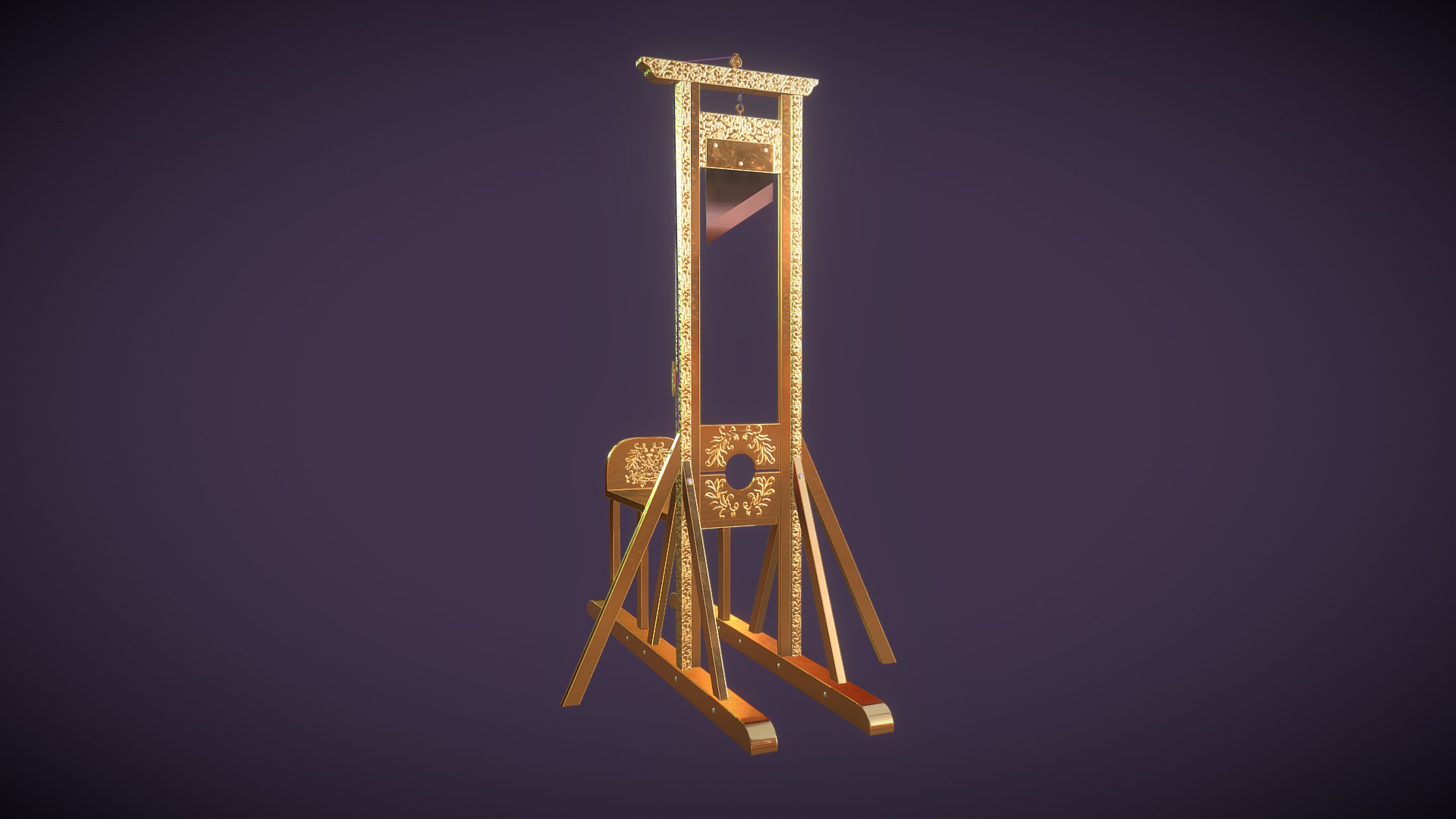 3D model Gilded Guillotine - This is a 3D model of the Gilded Guillotine. The 3D model is about a gold and black tower.