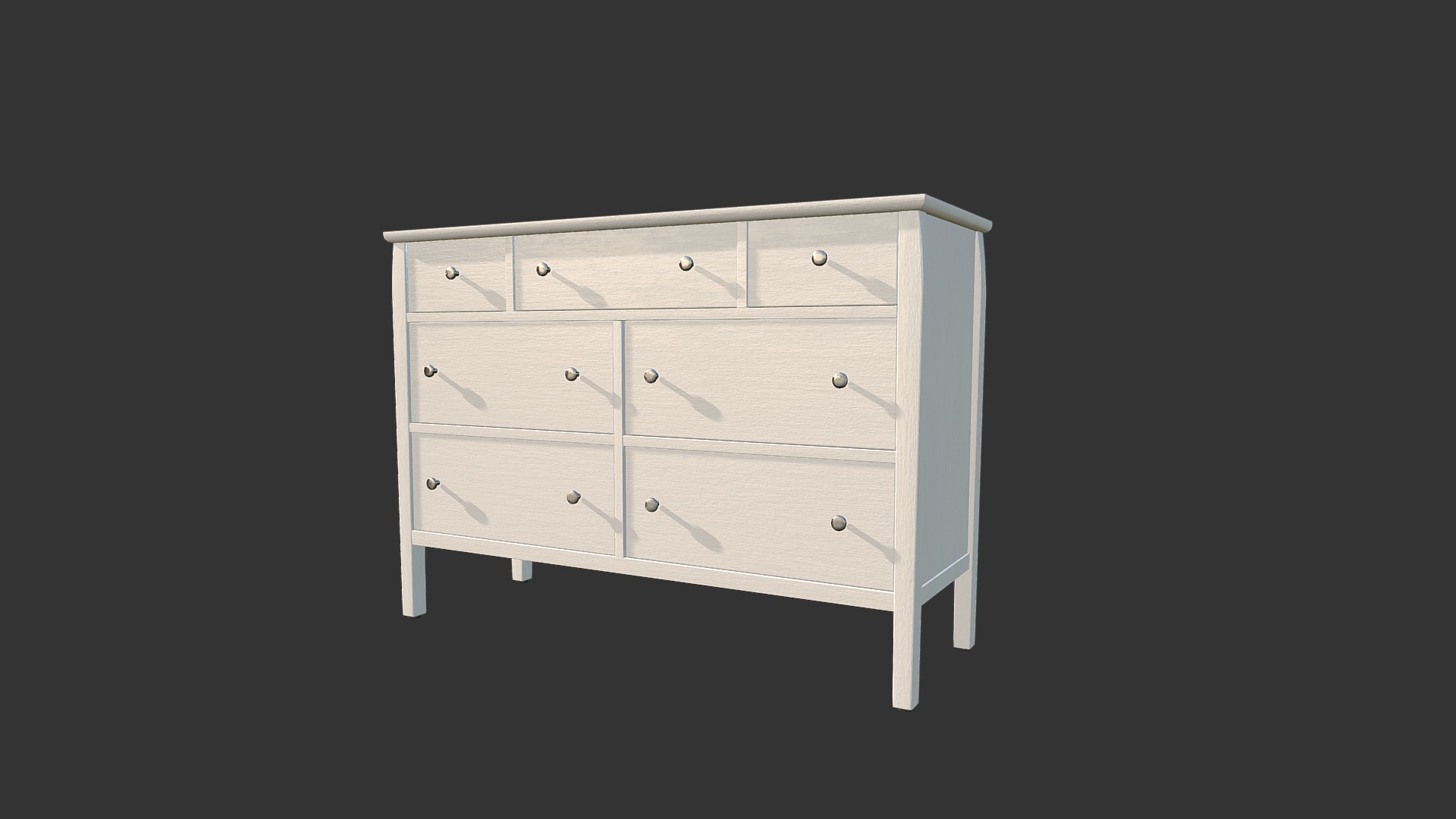 3D model Commode Long Scandinavien - This is a 3D model of the Commode Long Scandinavien. The 3D model is about a white square with black background.