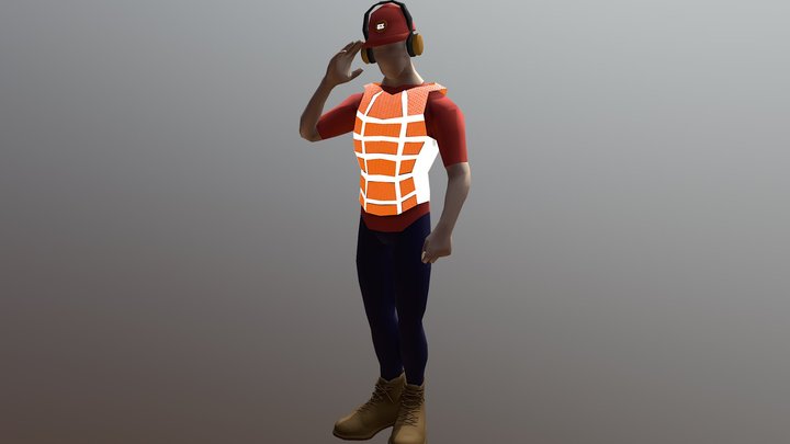 Safety Man Salute 3D Model