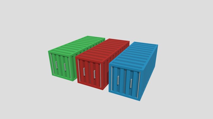 Free low poly containers 3D Model