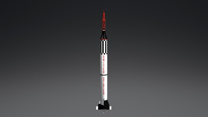 Mercury- Redstone Launch Vehicle 3D Model