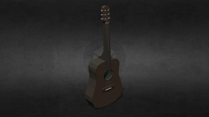 Broken Guitar (Game ready) 3D Model