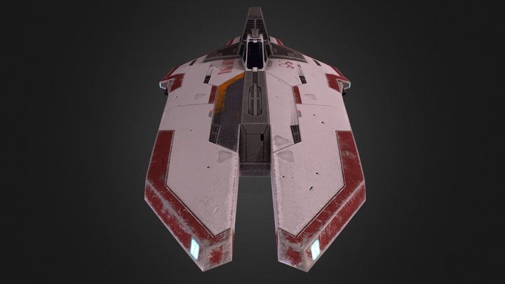 Low Poly Space Fighter 3D Model