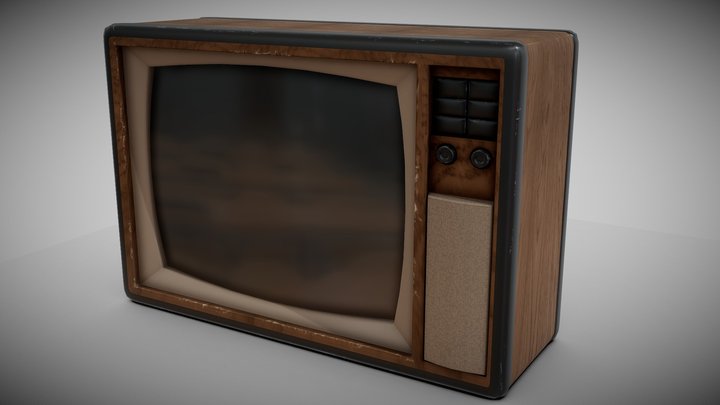 Retro CRT TV Monitor 3D Model