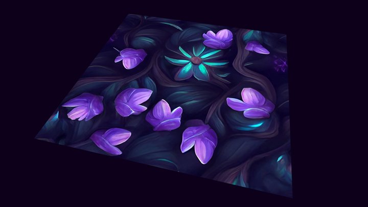 Flowers: Dark Forest FREE Texture A, Handpainted 3D Model
