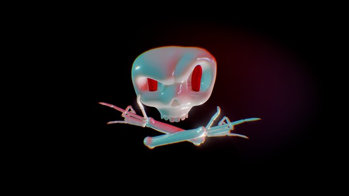 Halloween metal Skull 3D Model