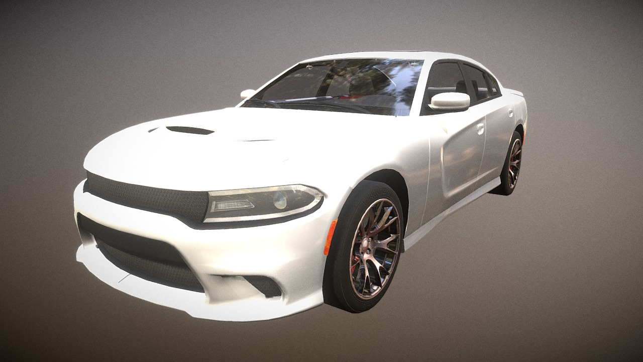 3D model Unlock Muscle car #03 2016 - This is a 3D model of the Unlock Muscle car #03 2016. The 3D model is about a white car with red rims.