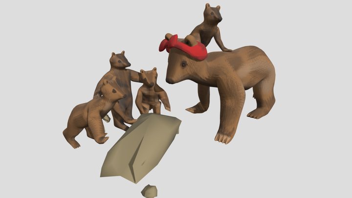 Bear Family 3D Model