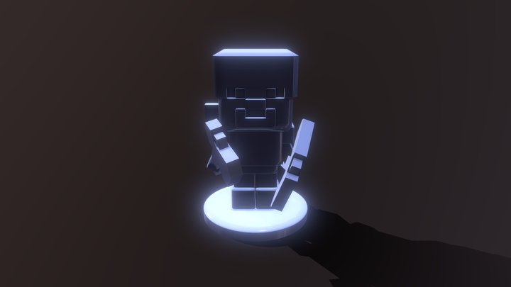 Minecraft_ Steve_ Armor_ Warrior 3D Model