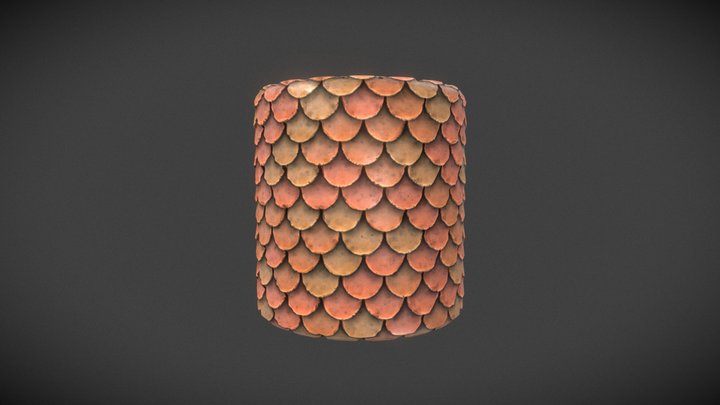 Stylized Roof Tiles Material 3D Model