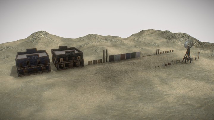 Wild West Props and Modular House creation. 3D Model