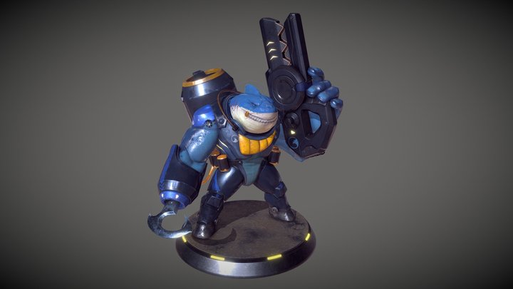 Pirate Shark Game Character 3D Model